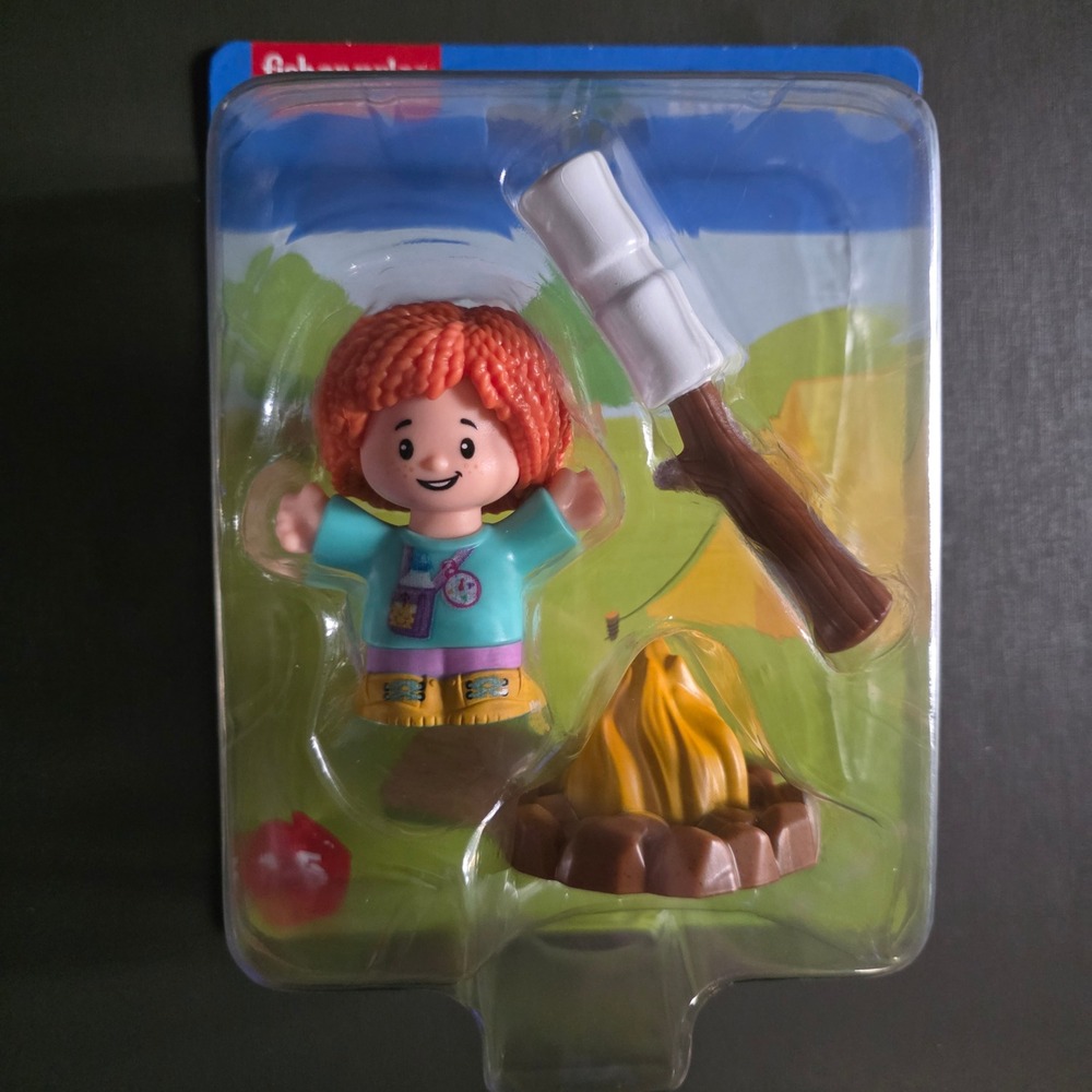 Fisher-Price Little People Camping Adventure Girl Figure Campfire Marshmallow